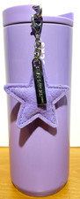 Starbucks 12oz Purple Tumbler Cup w Rhinestone Star Charm Keychain Holiday 2023 picture