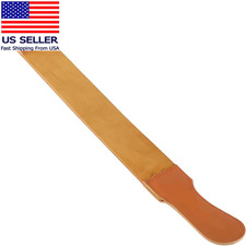 Straight Razor Strop, Leather Sharpening Strap for Barber Use, Brown, J5036 picture