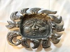 Vintage Rare 1977 Don Drumm Cast Aluminum “Sun Face” Serving Tray/Platter EUC picture