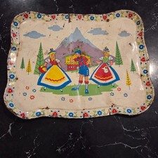 Vintage Childrens Tin Litho Tray Swizterland, Dutch Scene picture