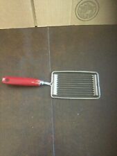 Vintage Red Wood Handled Tomato Slicer Made in USA  Retro Cutter picture