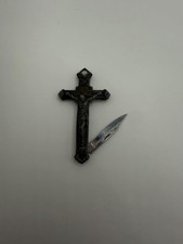 Supreme Crucifix Holy Cross Knife Keychain Vintage Pocket Knife (God Protect) picture