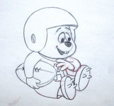 1961  FOOTBALL  ALVIN AND THE CHIMPMUNKS TITLES ORIGINAL PRODUCTION cel DRAWING picture