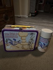 Vintage 1970s Road Runner Warner Bros Metal Lunchbox with Thermos Looney Tunes picture