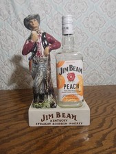 VTG JIM BEAM Ceramic Bottle Stand Or Ashtray Cowboy Red Shirt 1960s Not Decanter picture