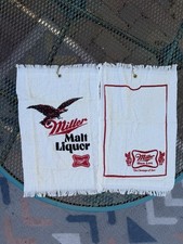 Two Miller Vintage Beer Malt Liquor & High Life Towel Made in USA Bar Towels picture