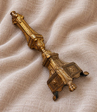 Antique 19th-Century French Ecclesiastical Brass Altar Candlestick picture