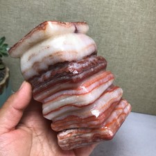 1043g Natural Meat pork belly Stone hand Carving rough/polish specimen A4818 picture