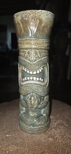 Crazy Al Evans Tiki Mug #13 “Keeper of the Charm” Green Brown Tikimania 2004 picture