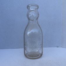 Vintage Quart Milk Bottle Cop The Cream Cray's Limestone Dairy Moundsville W VA picture