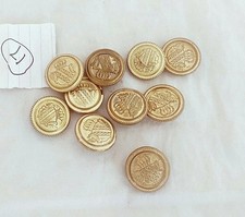 10 Pieces Vintage Gold Metal Buttons Unique Design 17 picture