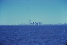 c1970's Kodachrome 35mm Slide, New York City Skyline Hudson River NY blue Water picture