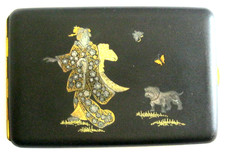 Vintage Amita K24 Japanese Damascene Cigarette Case Minty Condition picture