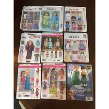 Lot of 9 Simplicity McCall's 18 Inch Doll Clothes Sewing Patterns Frozen 1088 picture