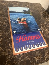 Hamm’s Beer Sign custom created with bear and guy in canoe picture