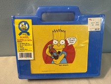 Vintage 1990 The Simpsons School Supply Box Blue Pencil Ruler Address Book Case picture