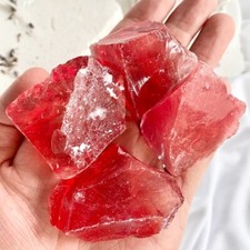 3Pcs Raw Large Cherry Quartz Rough Crystal Reiki Mineral Rocks Chunks Specimens picture