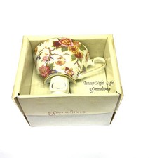 Formalities by Baum Bros Floral Teacup Night Light Vintage New in Box picture