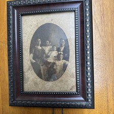 Vintage Antique Framed Portrait Photograph of a young family early 1900’s picture