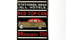 NYC, 1930'S, RED-TOP-CAB, PHONE BROADWAY 5511, NEW YORK CITY MATCHBOOK COVER picture