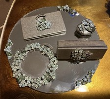 KIRKS FOLLY FORGET ME KNOT VANITY MIRROR TRINKET LIPSTICK CARD HOLDER SET picture
