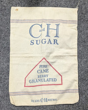 VTG C and H Sugar Pure Cane Berry Granulated Towel BAG 1934 San Francisco RARE picture