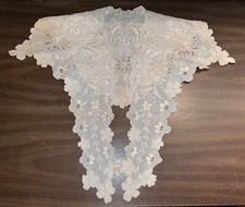 Beautiful Victorian C1890 Hand Embroidered Off White Bertha Collar  picture