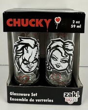 Zak Chucky 2 oz Clear Glass Shot Glasses Set of 4 picture