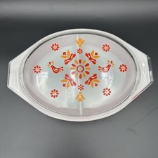 Vintage Pyrex Friendship Divided Casserole 1.5 Quart Dish With Lid #37 Red Birds picture