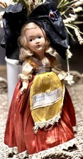 Vintage Alsace Lorraine France Souvenir Doll Folk Dress Blonde 10” picture