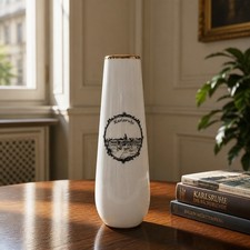 Vintage German Karlsruhe City Souvenir Bud Vase- 7 In Tall picture
