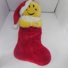 Vintage MTY International Plush Happy Face Giggling Christmas Stocking (Tested) picture