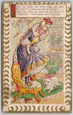 1922 Pussy Cat Nursery Rhyme Embossed Postcard Salamanca NY Postmark picture