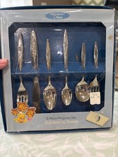 Vintage Oneidacraft Deluxe Stainless 6 PC Childs Progress Flatware Lasting Rose picture