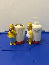 Vintage The Simpsons Homer Toiletry Set Soap Dispenser | Toothbrush Holder picture