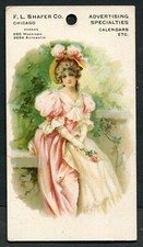 CHICAGO ~ F. L. SHAFER, Adv. Calendar Sellers ~ TRADE CARD CALENDAR c. 1900s picture