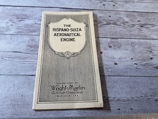 ORIG WWI ERA HISPANO SUIZA AIRCRAFT ENGINE WRIGHT MARTIN BOOKLET HISTORY picture