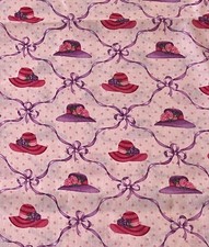 Rare Vtg Cranston Red Hot Ladies Fabric Red Hat Society HTF OOP Cotton 5yds+2