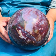 7.23LB Natural Water Grass Agate Ball Quartz Crystal Mineral Healing Sample 6015 picture