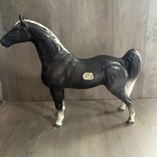 Vintage Lefton Saddle Horse Figurine Black & White Ceramic 8