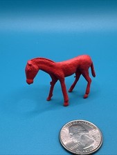 Vintage Molded Red Plastic Horse Animal Western Toy picture