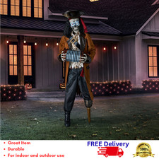 7' Pre-Lit Animated Pirate Skeleton Halloween Animatronic Bluetooth Prop Lighted picture