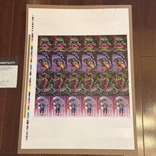 1992 Marvel Masterpieces Trading Card Promos Uncut Press Sheet with COA RARE picture