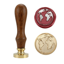 Earth Map Wax Seal Stamp for Envelope and Invitation Seals picture