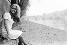 Portrait of Marie Dubois the banks of the Seine near the Pont Roya- Old Photo picture