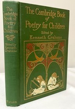 Antique Illustrated Childrens Book Ornate Green Gilt 1916 Kenneth Grahame Poetry picture