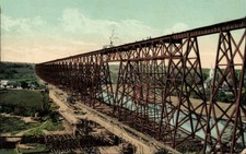 The Cap-Rouge railway trestle bridge ca 1915 Historic Old Photo picture