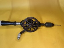 Vintage Millers Falls No. 2 Hand Crank Drill Egg Beater Wood Handle Antique Tool picture