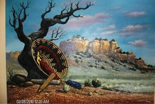 Original Navajo Oil Painting 30x40 Horizontal - Jerry Salazar Cycle of Life Art picture