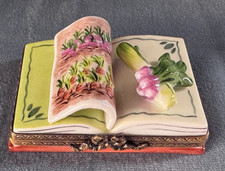 Limoges France E.G. Versailles Garden Book Trinket Box Peint Main Limited Ed picture